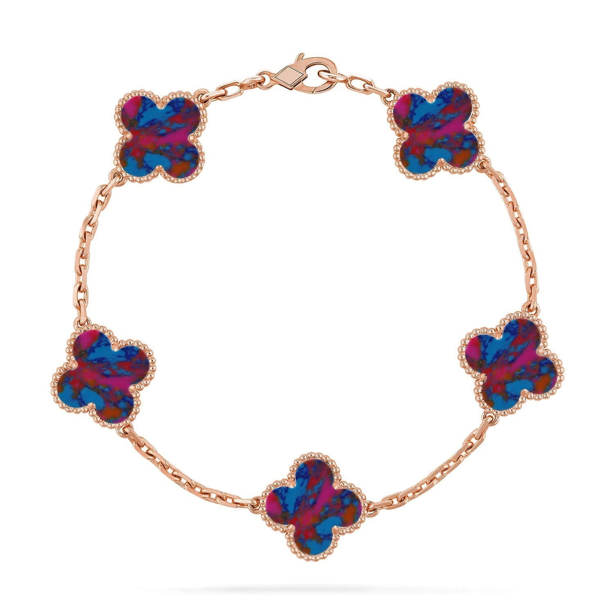 [⭐Miroze]CLOVER 5 MOTIF COLOR GEMSTONES BRACELET COLLECTION