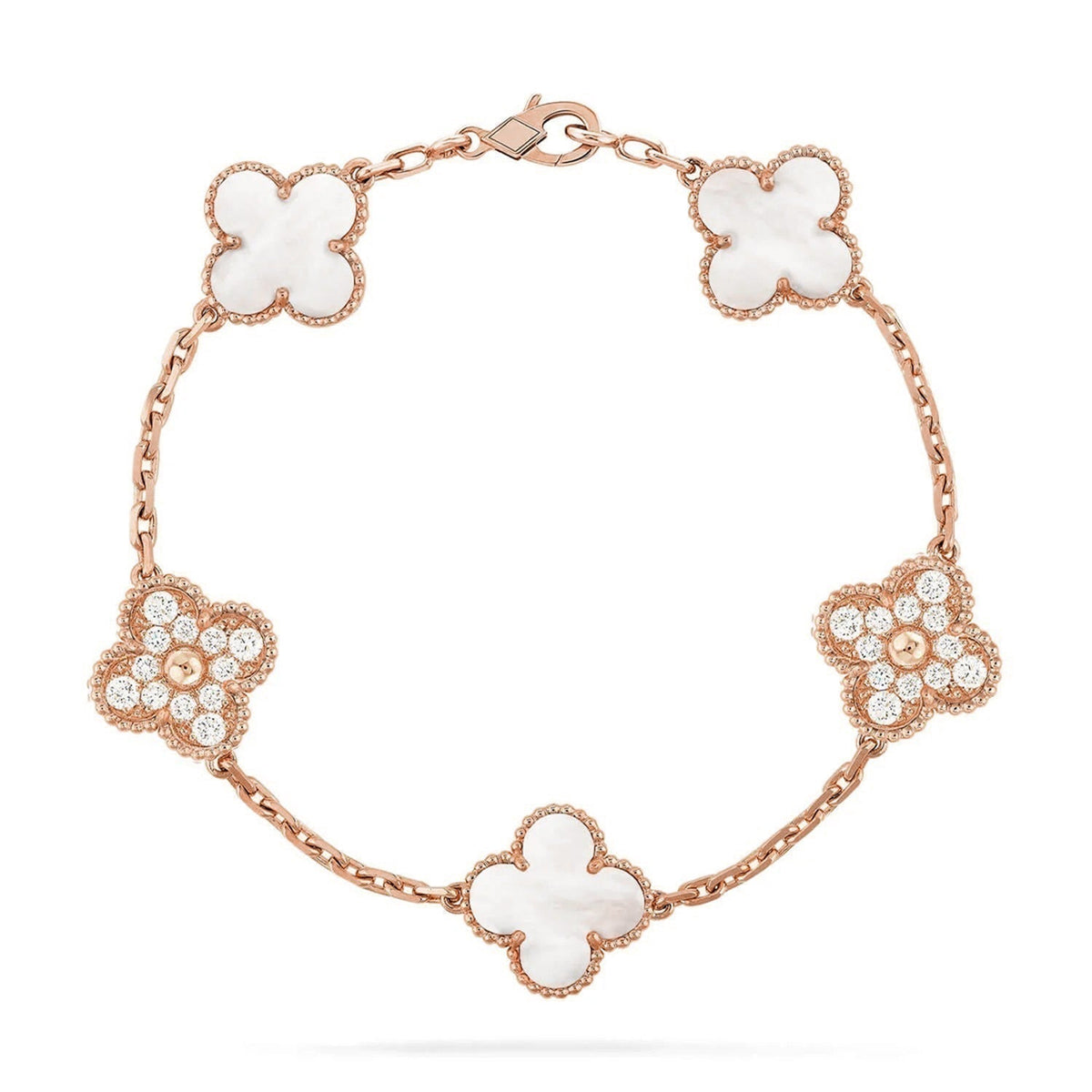 [⭐Miroze ]New CLOVER WHITE PEARL MOP 5 MOTIF BRACELET COLLECTION