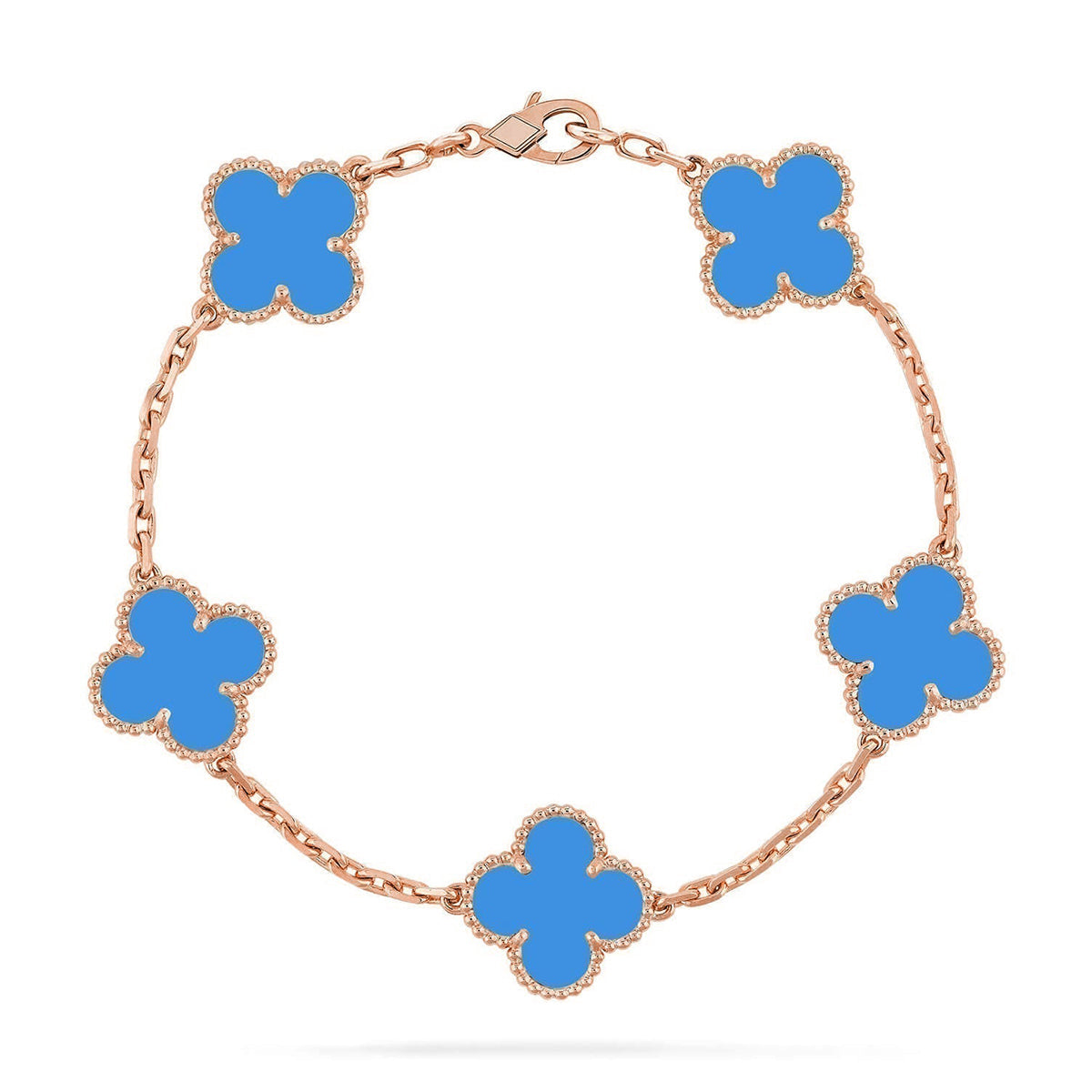 [⭐Miroze] CLOVER 5 MOTIF BLUE AGATE BRACELET COLLECTION