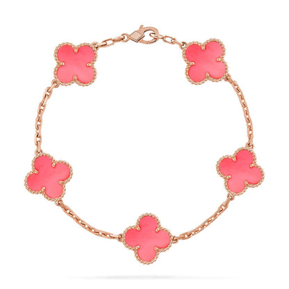 [⭐Miroze] CLOVER 5 MOTIFS  PINK MOP BRACELET COLLECTION