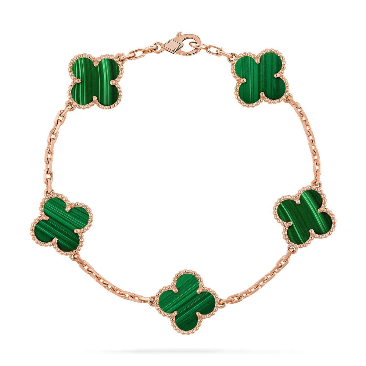 [⭐Miroze ]New  CLOVER 5 MOTIF MALACHITE BRACELET COLLECTION
