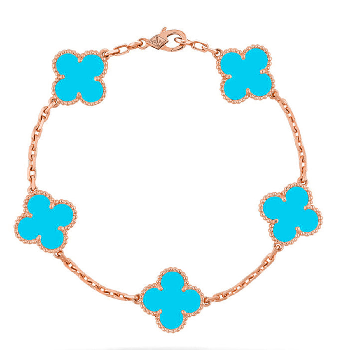 [⭐Miroze ]New  CLOVER 5 MOTIF TURQUOISE BRACELET COLLECTION