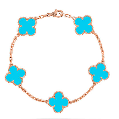 [⭐Miroze] CLOVER 5 MOTIF TURQUOISE BRACELET COLLECTION