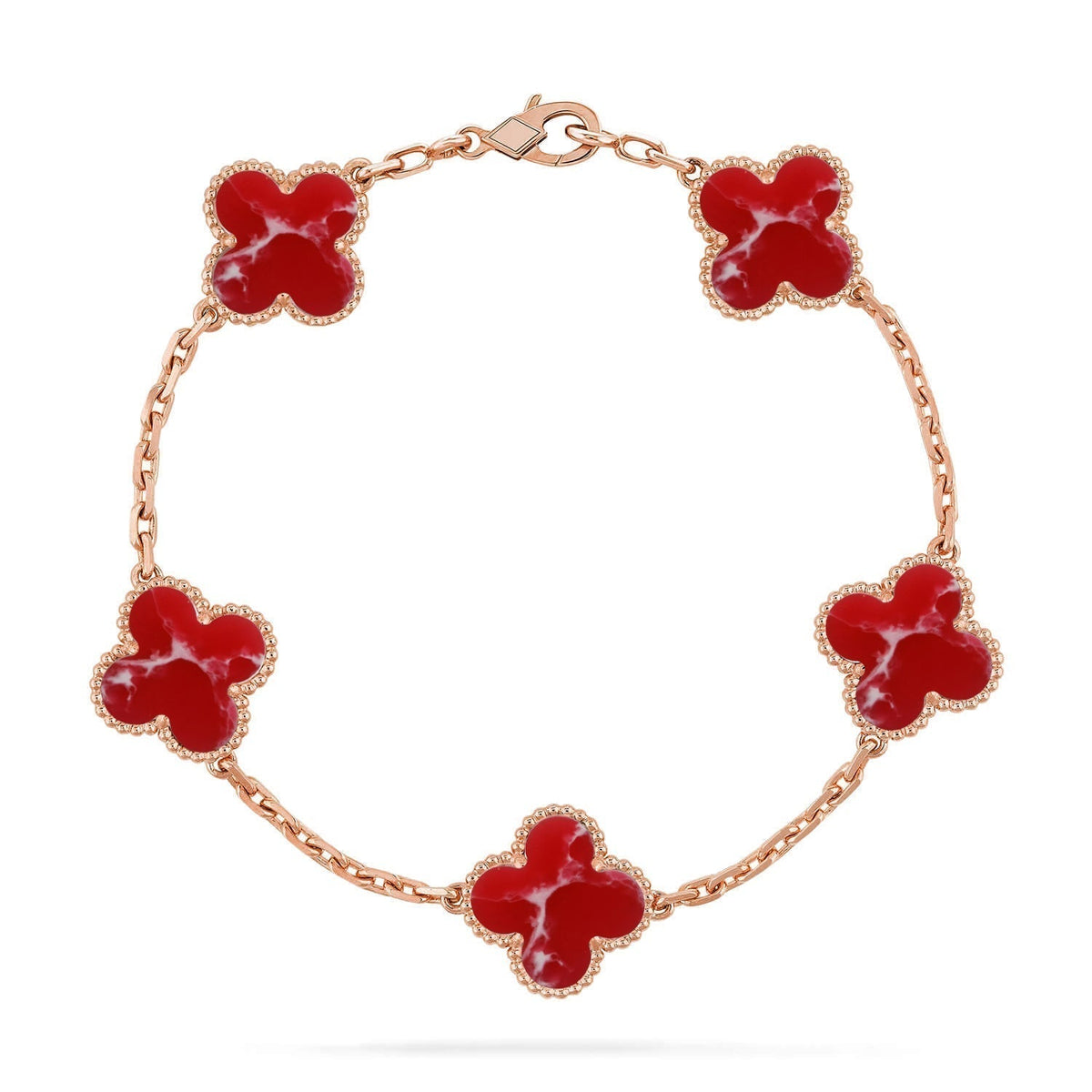[⭐Miroze ]New CLOVER 5 MOTIF RED PATTERN BRACELET COLLECTION
