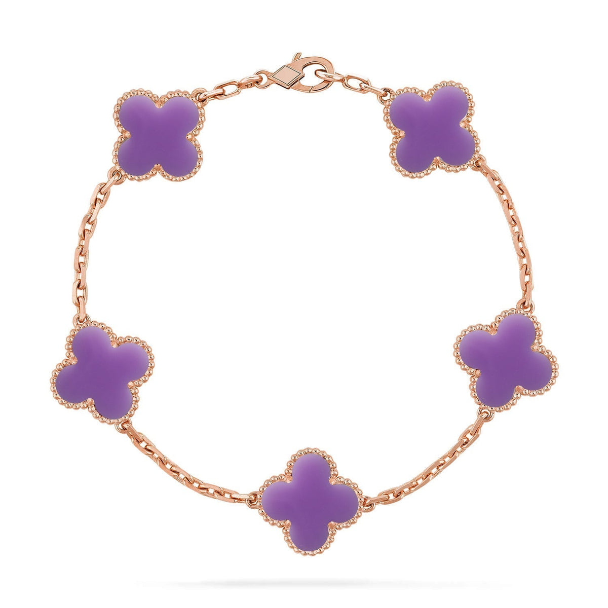 [⭐Miroze]CLOVER 5 MOTIF LIGHT PURPLE BRACELET COLLECTION