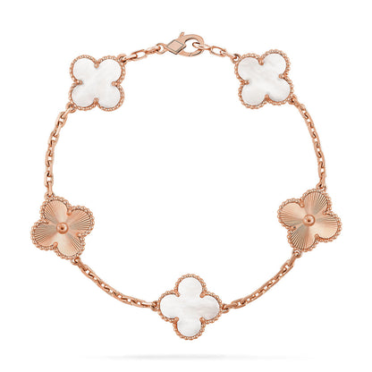 [⭐Miroze]CLOVER WHITE PEARL MOP 5 MOTIF BRACELET COLLECTION