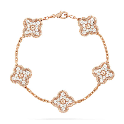 [⭐Miroze] CLOVER 5 MOTIF FULL DIAMOND BRACELET COLLECTION