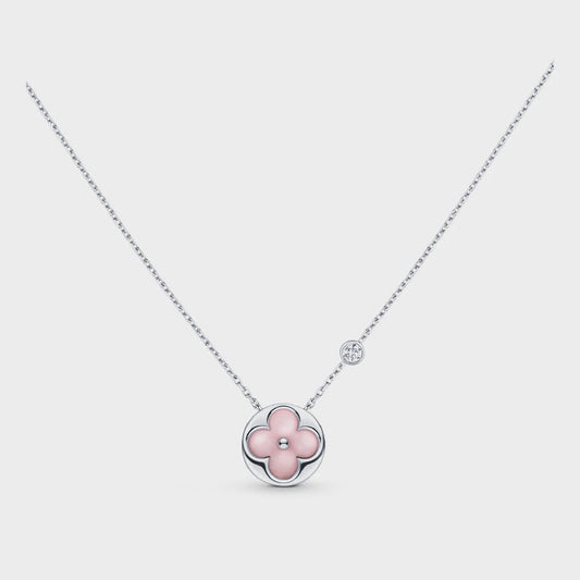[⭐Miroze]SUN MOTIF PINK MOP SILVER BRACELET