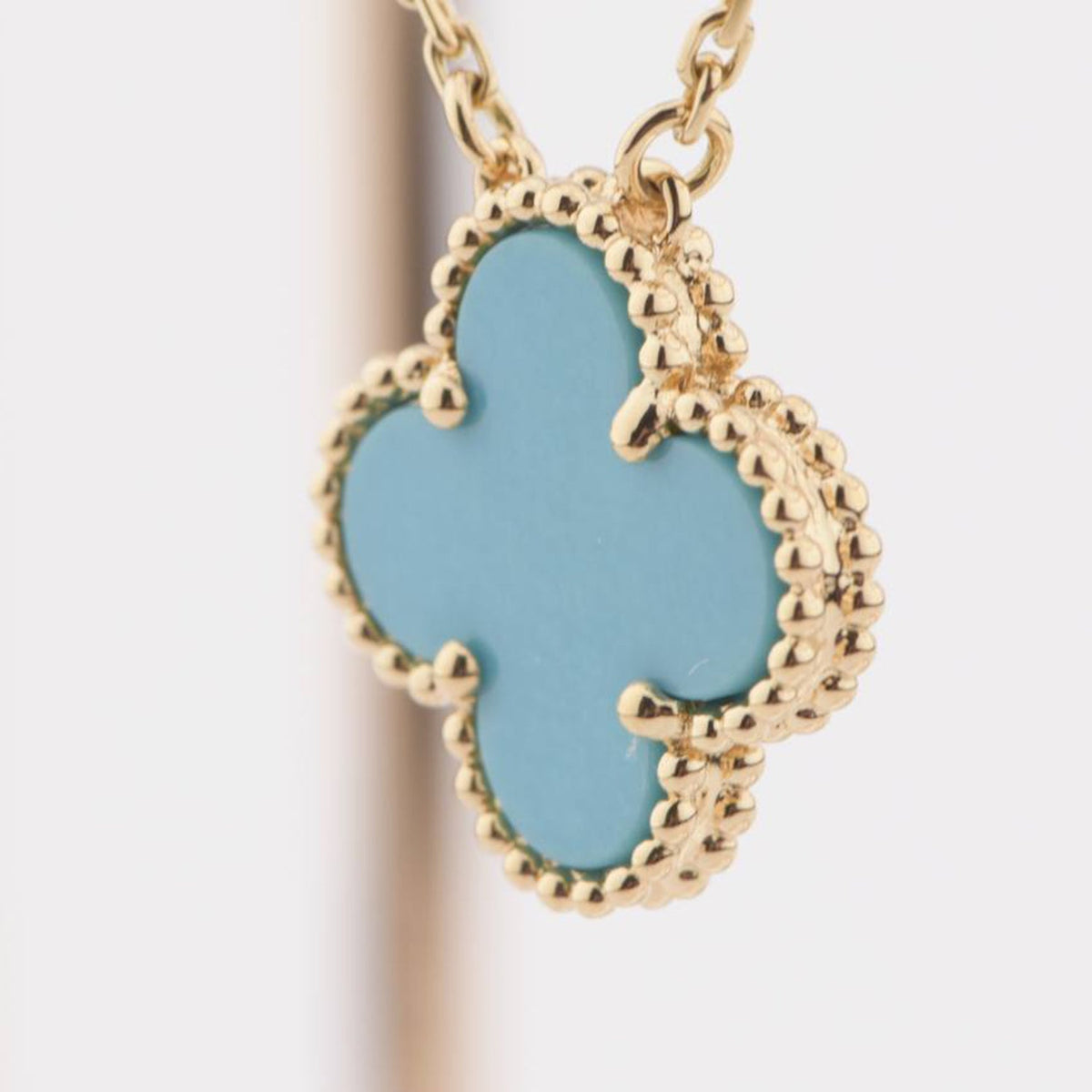 [⭐Miroze]CLOVER 15MM VINTAGE TURQUOISE NECKLACE