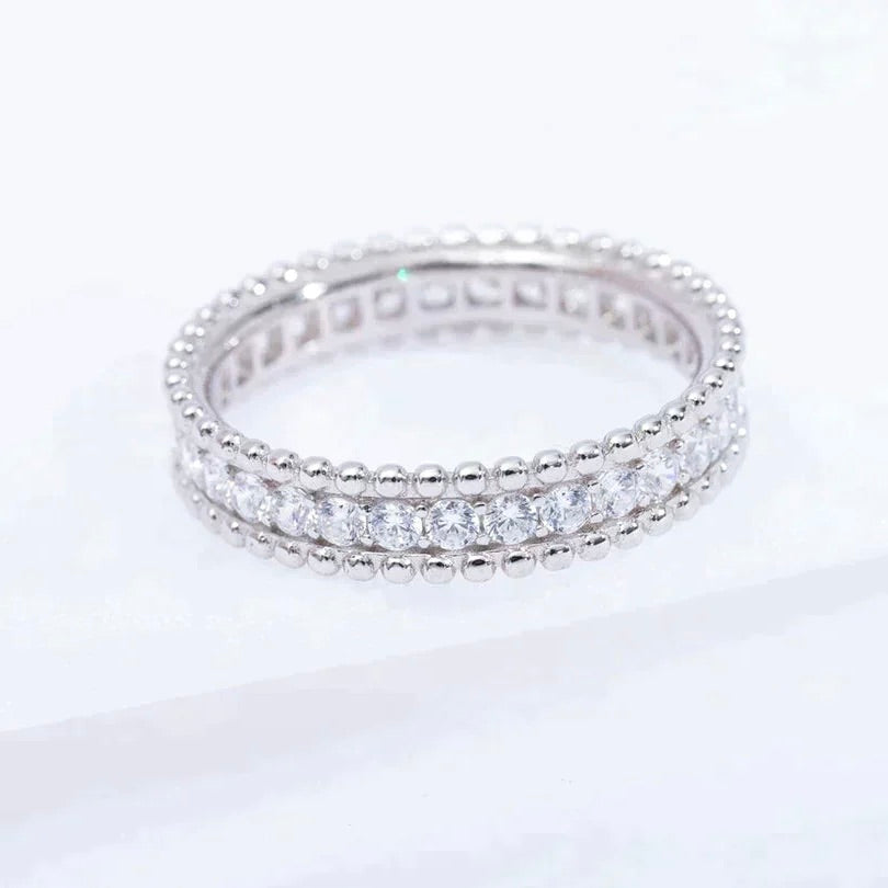 ⭐Miroze PERLEE DIAMOND SILVER RING