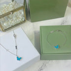 ⭐Miroze BUTTERFLY TURQUOISE BUTTERFLY BRACELET SILVER