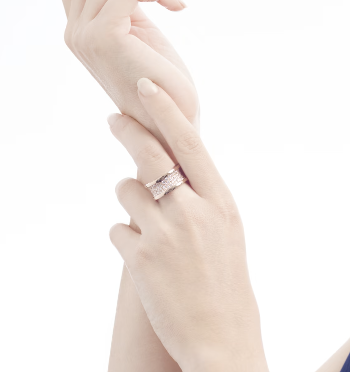 [⭐Veya]ZERO 1 WITH PAVED DIAMONDS ON THE SPIRAL RING