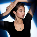 [⭐Miroze]LUCKY MOVE 3 DIAMOND MALACHITE GOLD DIAMOND NECKLACE