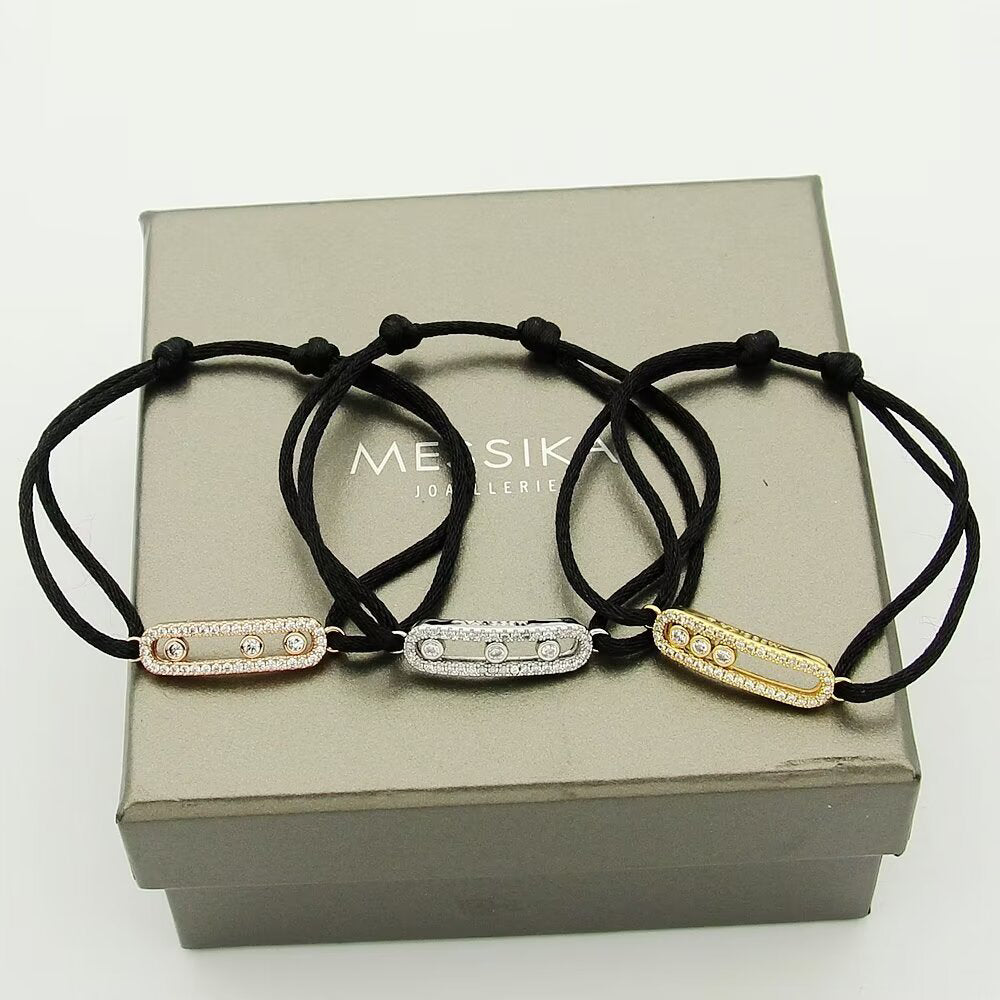 [⭐Miroze]Messika Care(s) pink cord pavé bracelet