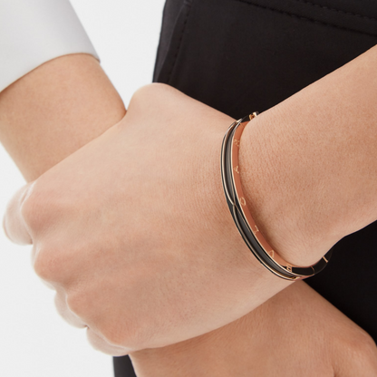 [⭐Miroze]ZERO 1 PINK GOLD WITH MATTE BLACK CERAMIC BRACELET