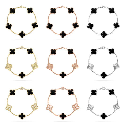 [⭐Miroze] CLOVER 5 MOTIF ONYXS BRACELET COLLECTION