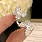 ⭐Miroze TWIN SILVER BUTTERFLY DIAMOND RING