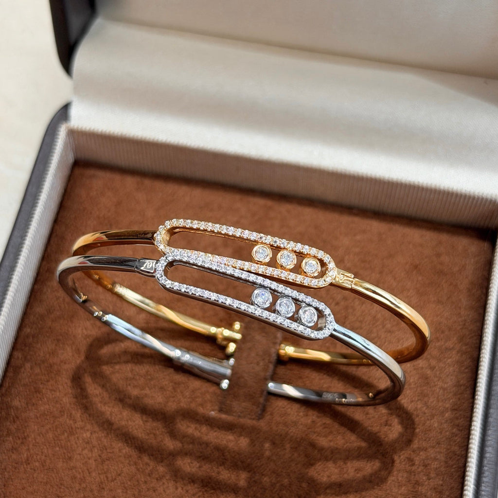 [⭐Miroze]Move Pavé Diamond Bangle Bracelet M