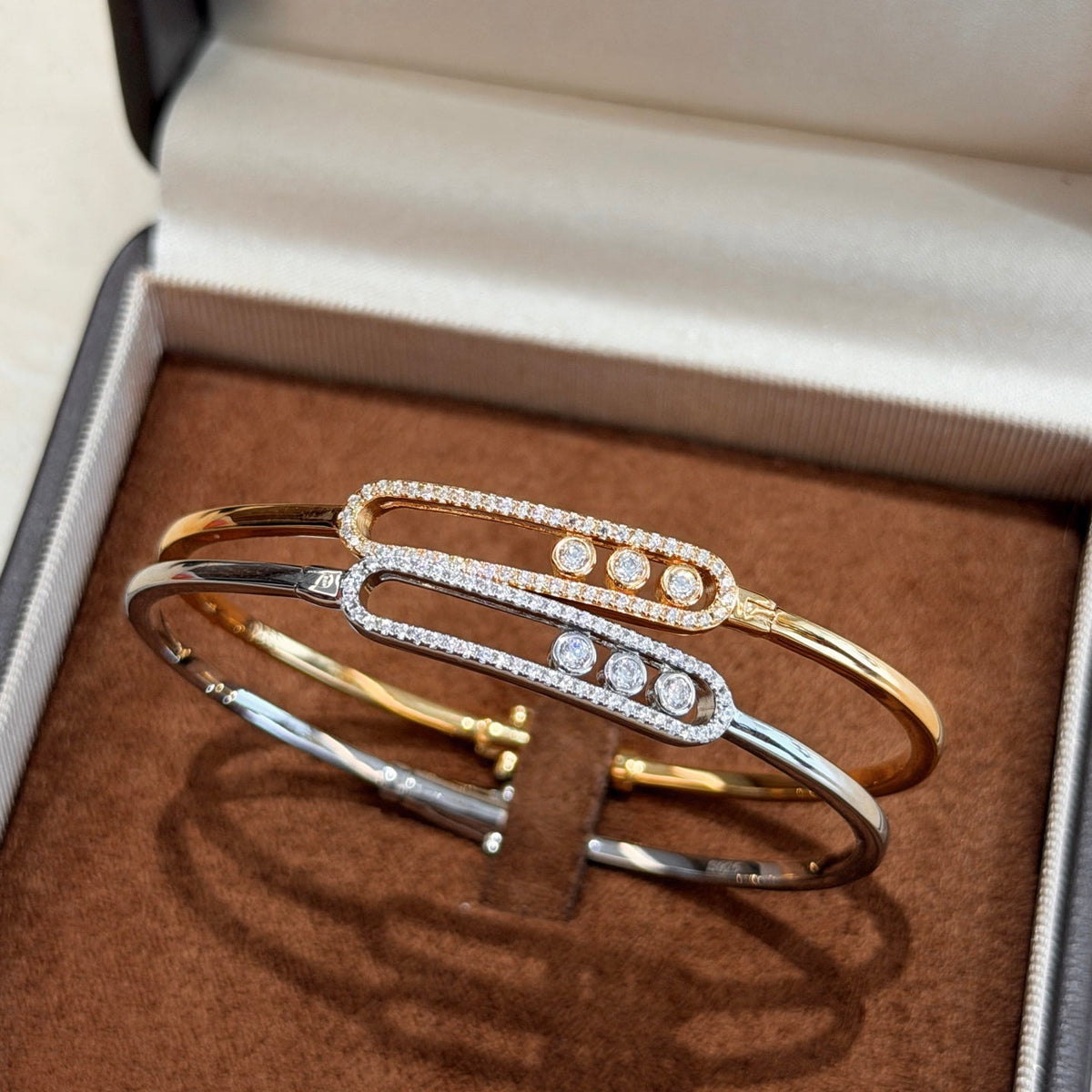 [⭐Miroze]Move Pavé Diamond Bangle Bracelet M