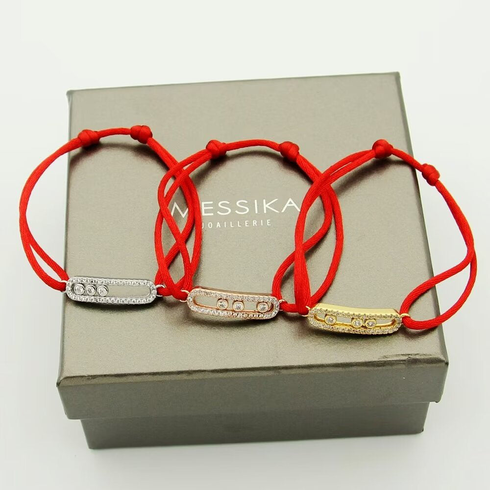 [⭐Miroze]Messika Care(s) pink cord pavé bracelet