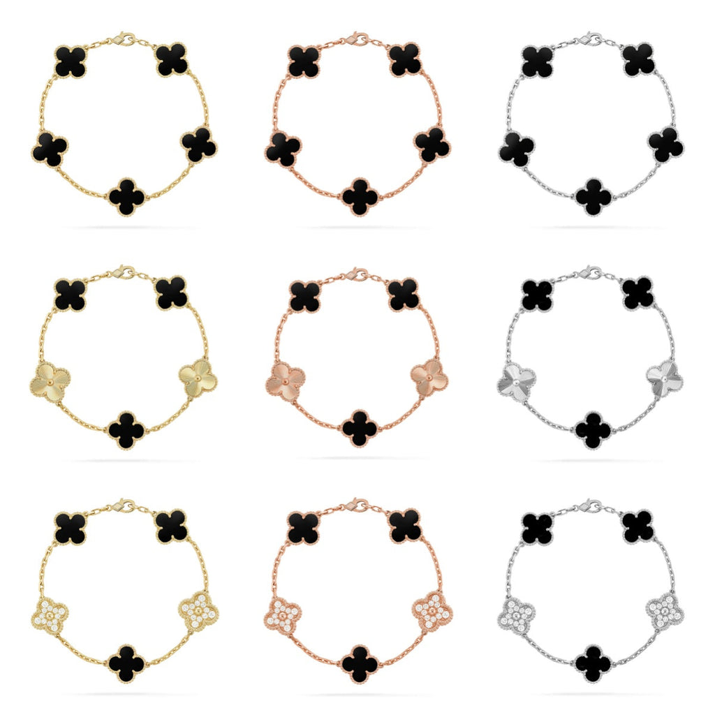 [⭐Miroze ]New CLOVER 5 MOTIF ONYXS BRACELET COLLECTION