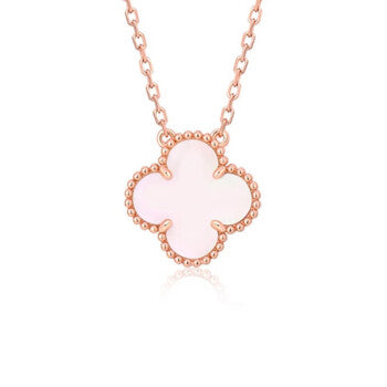 ⭐Miroze CLOVER 15MM PINK MOTHER-OF-PEARL SINGLE FLOWER NECKLACE