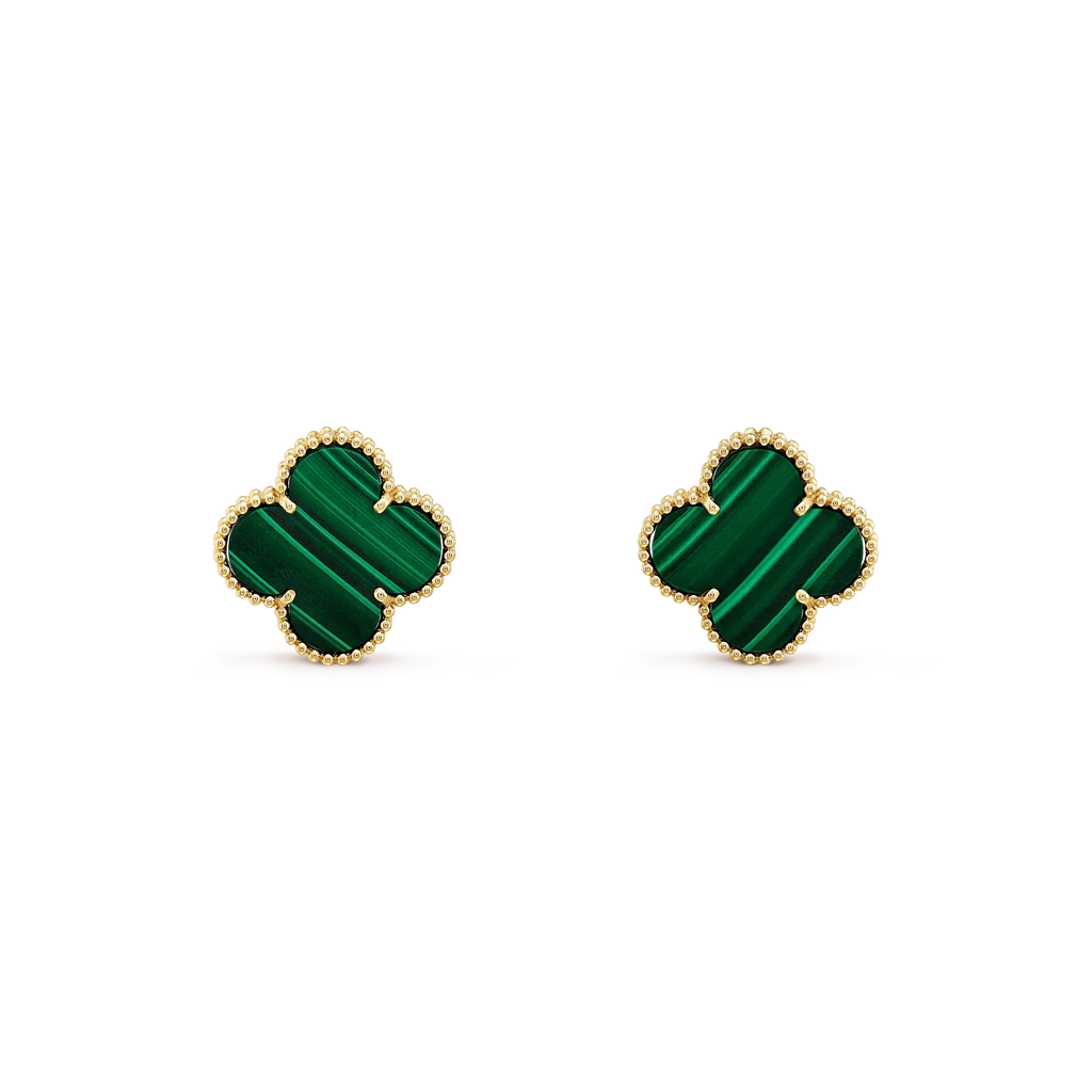 ⭐Miroze CLOVER MINI 9.5MM MALACHITE  EARRINGS