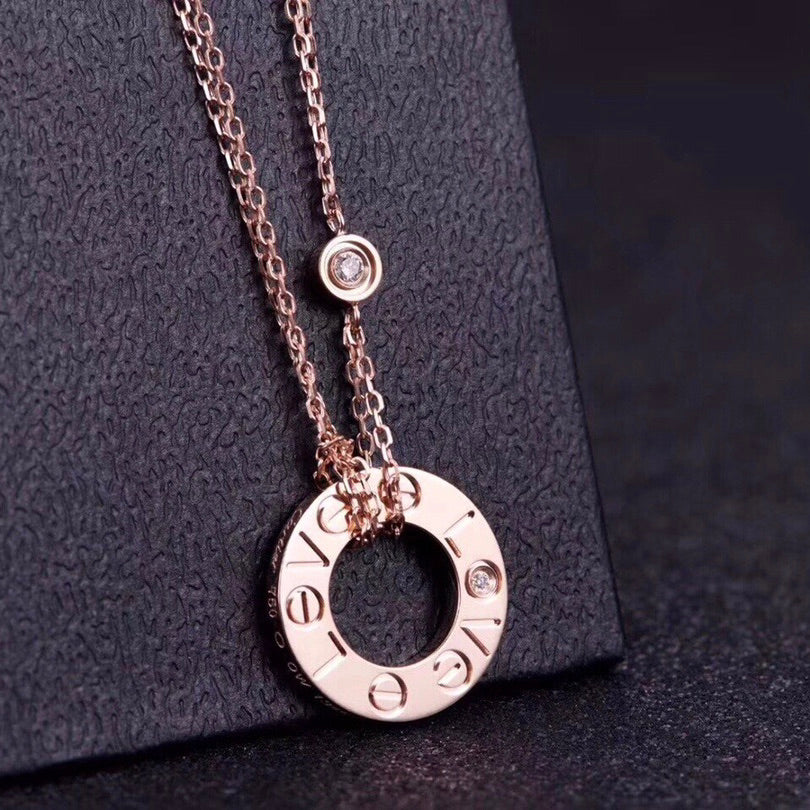 ⭐Miroze LOVE NECKLACE 16MM 2 DIAMONDS