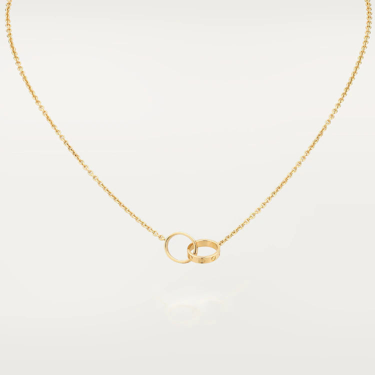 [⭐Miroze]LOVE NECKLACE DOUBLE RING GOLD