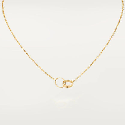 [⭐Miroze]LOVE NECKLACE DOUBLE RING GOLD