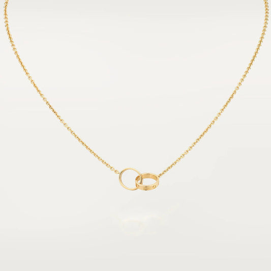 [⭐Miroze]LOVE NECKLACE DOUBLE RING GOLD