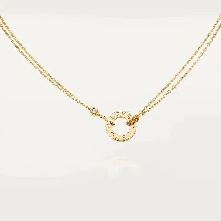 ⭐Miroze LOVE NECKLACE 16MM 2 DIAMONDS