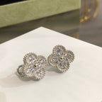 ⭐Miroze CLOVER 1 MOTIFS DIAMOND STUD EARRINGS SILVER