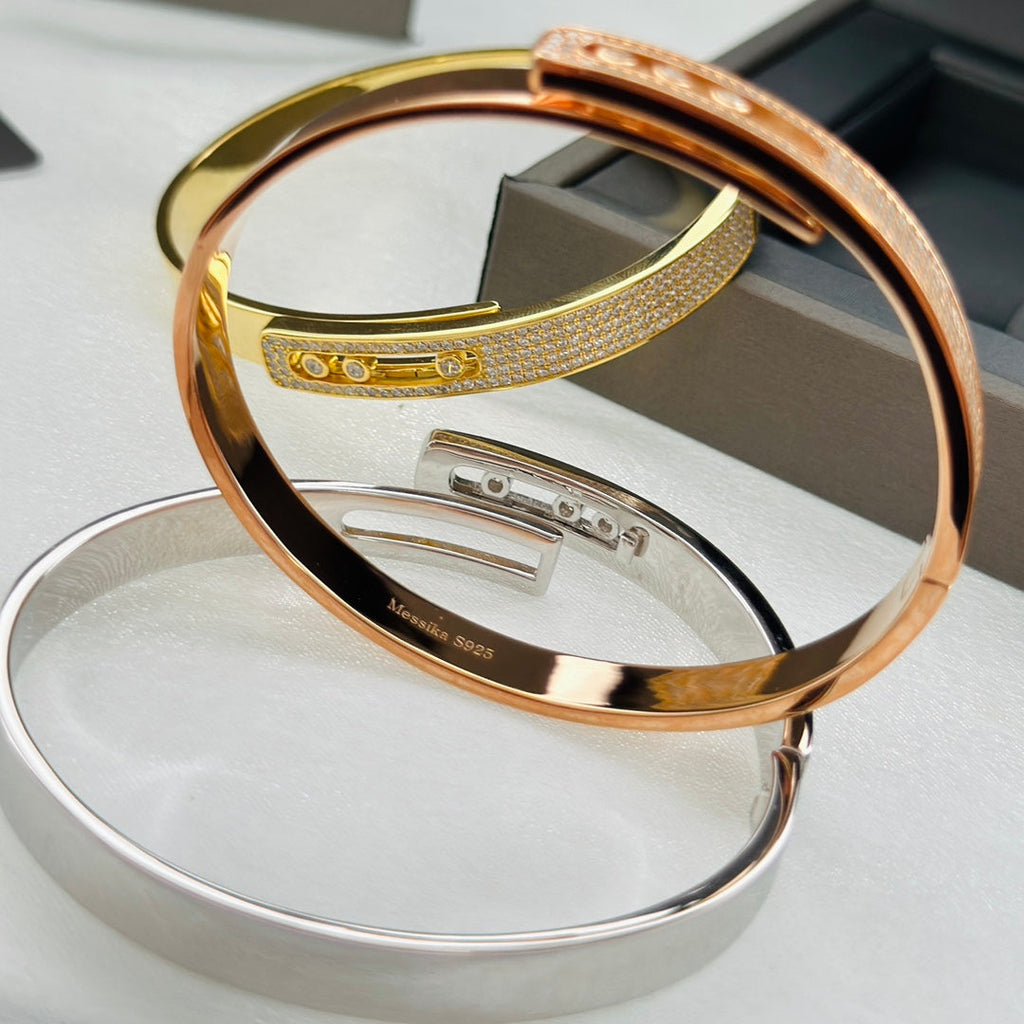 [⭐Miroze]Move Noa Rose Gold Pavé Diamond Bangle Bracelet