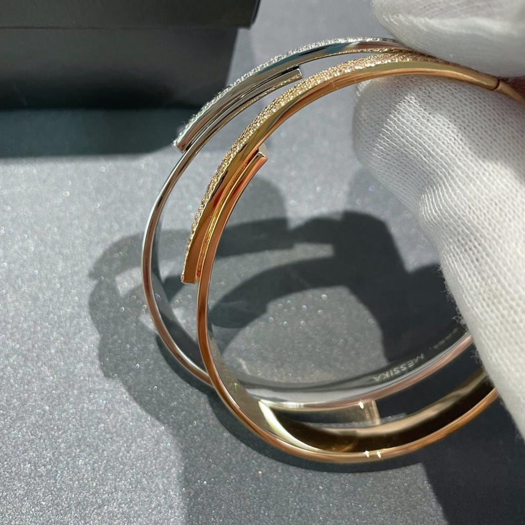 [⭐Miroze]Move Noa Rose Gold Pavé Diamond Bangle Bracelet