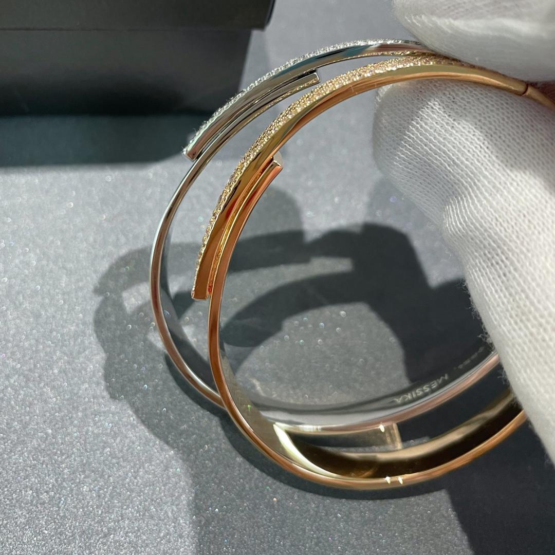 [⭐Miroze]Move Noa Rose Gold Pavé Diamond Bangle Bracelet