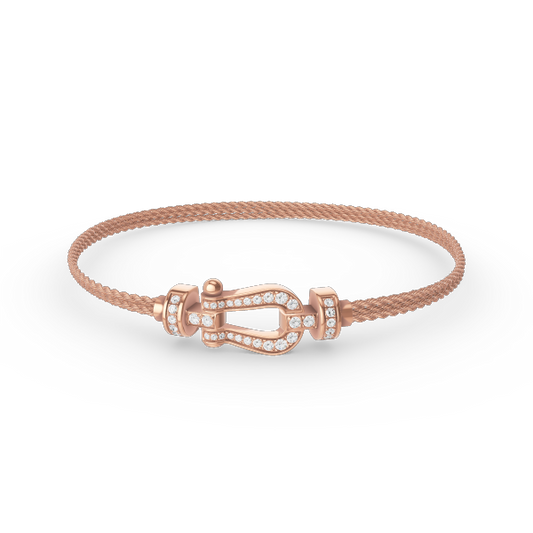 [⭐Miroze]FORCE SMALL HORSESHOE  DIAMOND CHAIN ROPE BRACELET