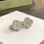 ⭐Miroze CLOVER 1 MOTIFS DIAMOND STUD EARRINGS SILVER