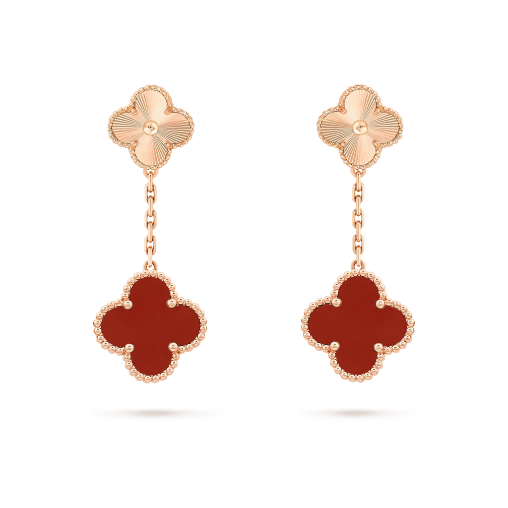 ⭐Miroze CLOVER 2 MOTIF  LASER CARNELIAN EARRINGS