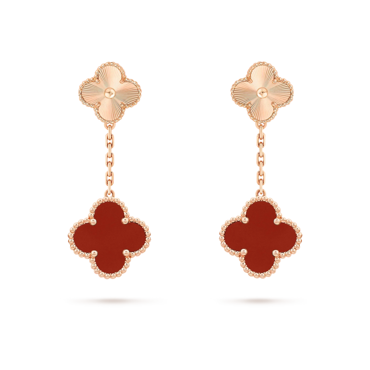 ⭐Miroze CLOVER 2 MOTIF  LASER CARNELIAN EARRINGS