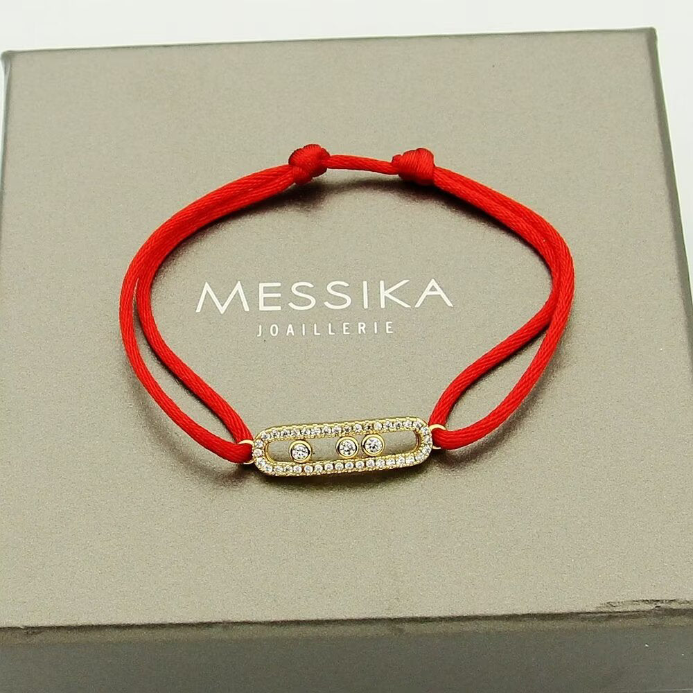 [⭐Miroze]Messika Care(s) pink cord pavé bracelet