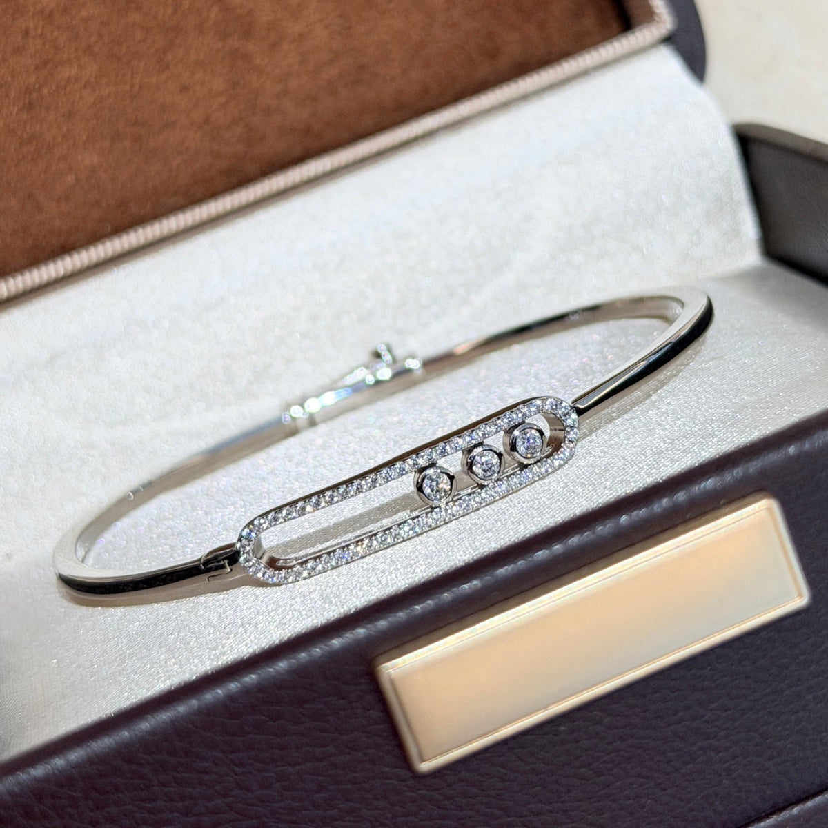 [⭐Miroze]Move Pavé Diamond Bangle Bracelet M