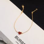 ⭐Miroze HEART-SHAPED  CARNELIAN SINGLE FLOWER BRACELET