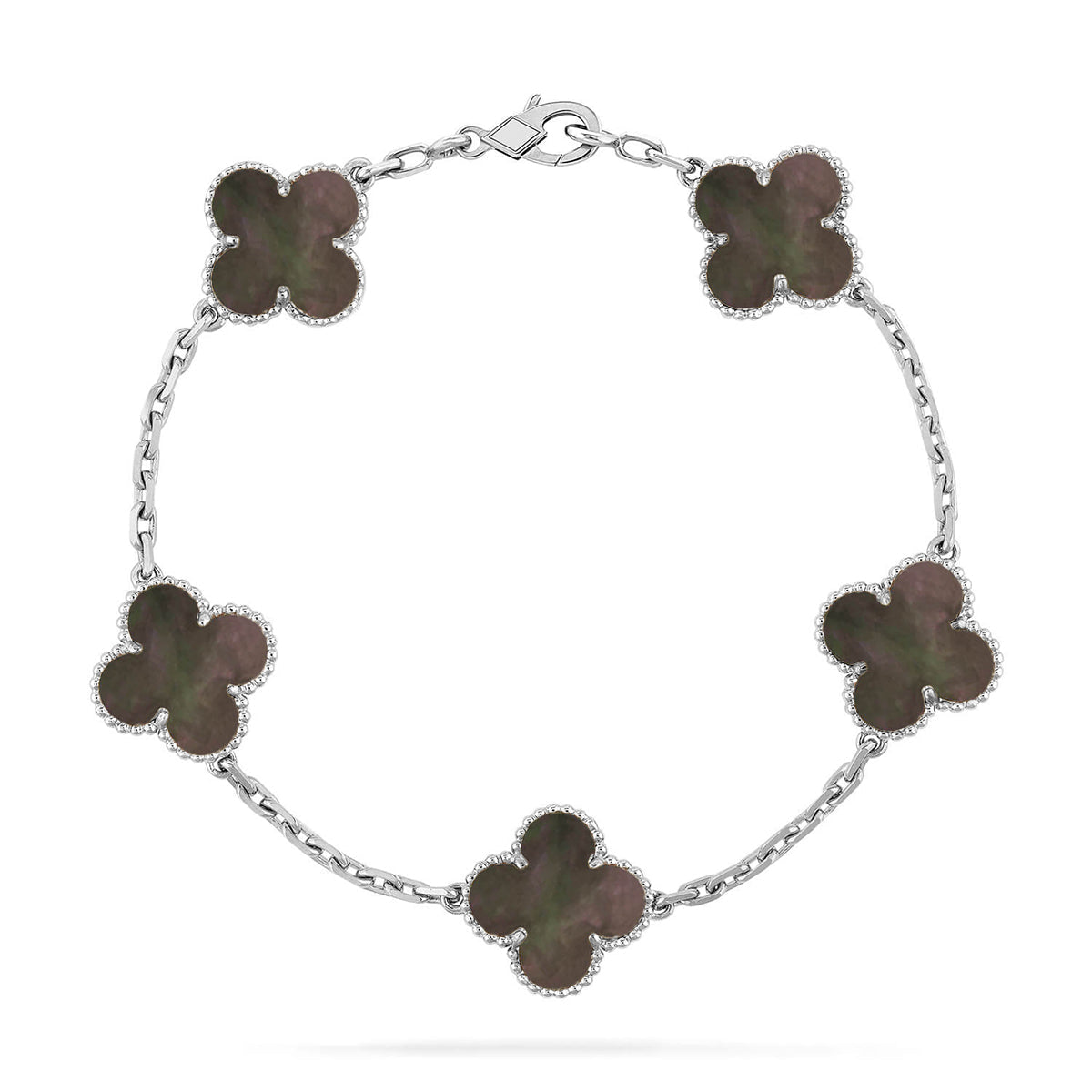 [⭐Miroze ]New CLOVER 5 MOTIF GRAY MOP BRACELET COLLECTION