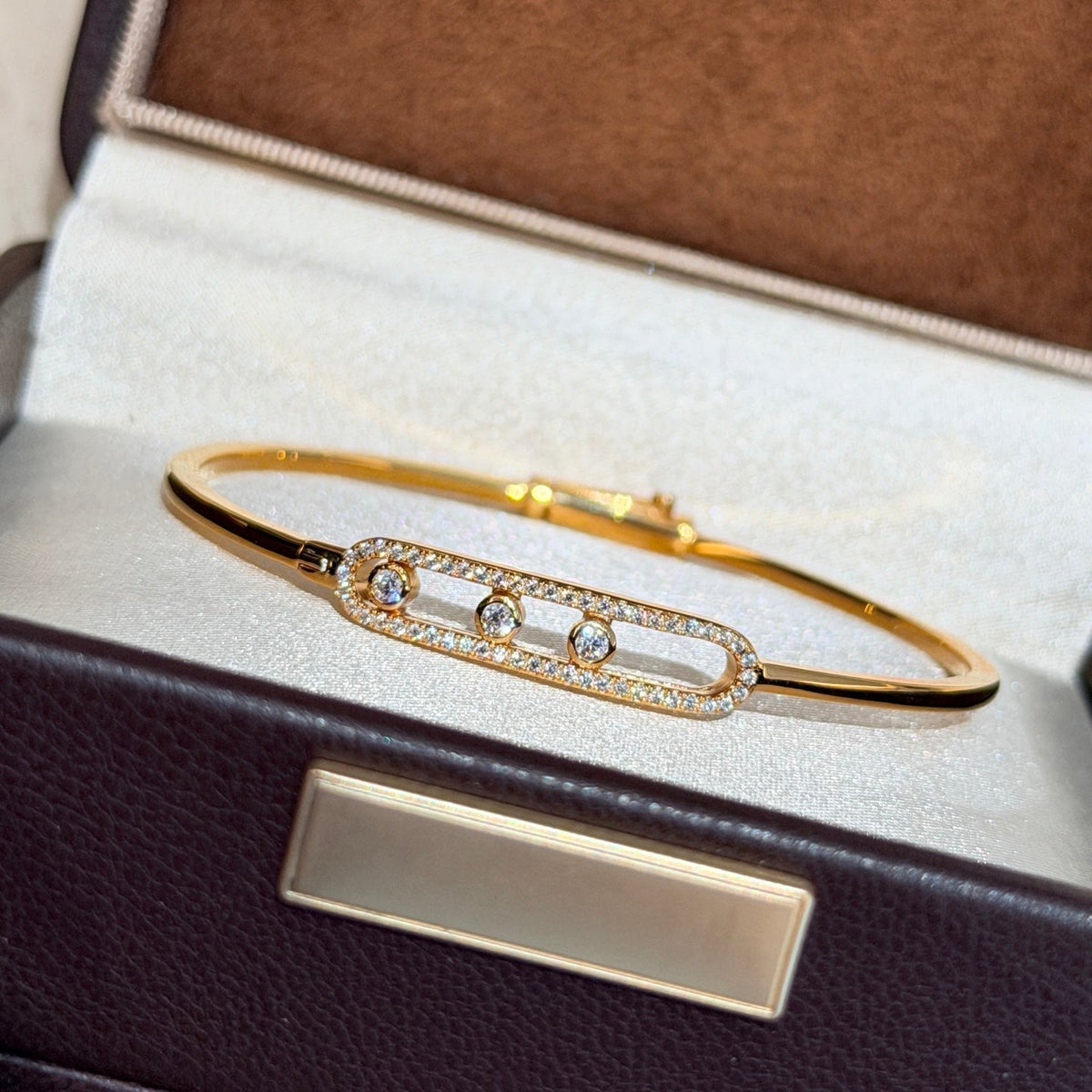 [⭐Miroze]Move Pavé Diamond Bangle Bracelet M