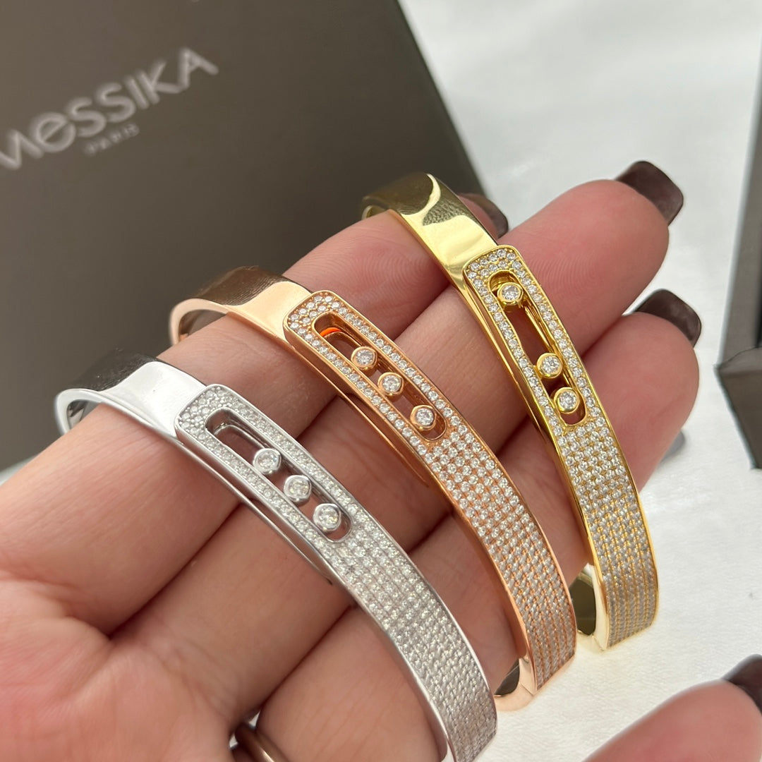 [⭐Miroze]Move Noa Rose Gold Pavé Diamond Bangle Bracelet