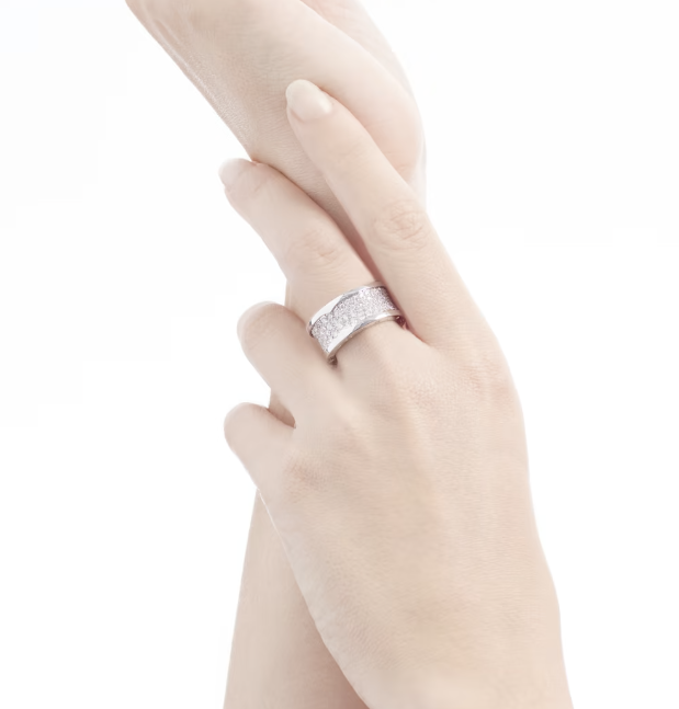 [⭐Veya]ZERO 1 WITH PAVED DIAMONDS ON THE SPIRAL RING