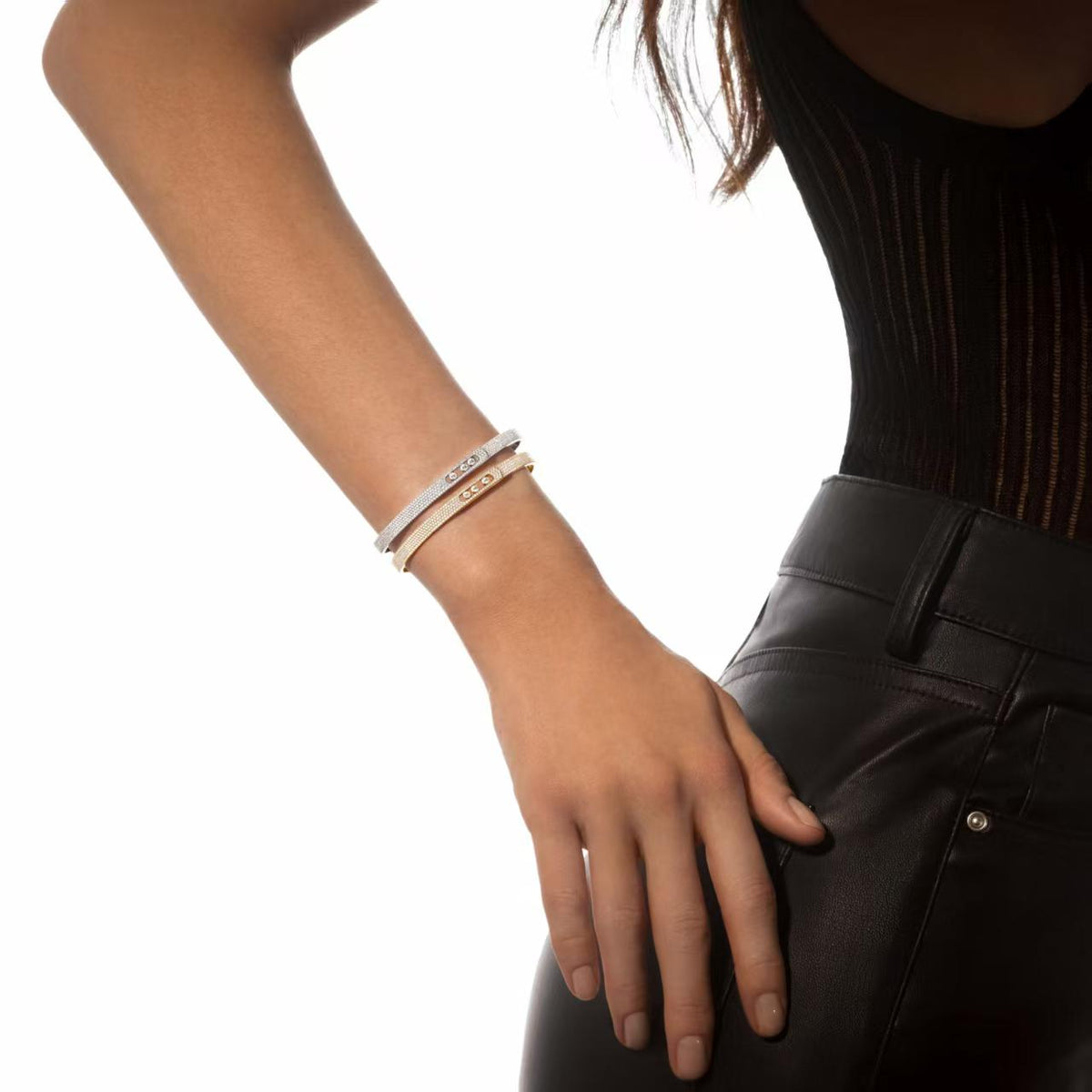 [⭐Miroze]Move Noa Full Pavé Diamond Bangle Bracelet