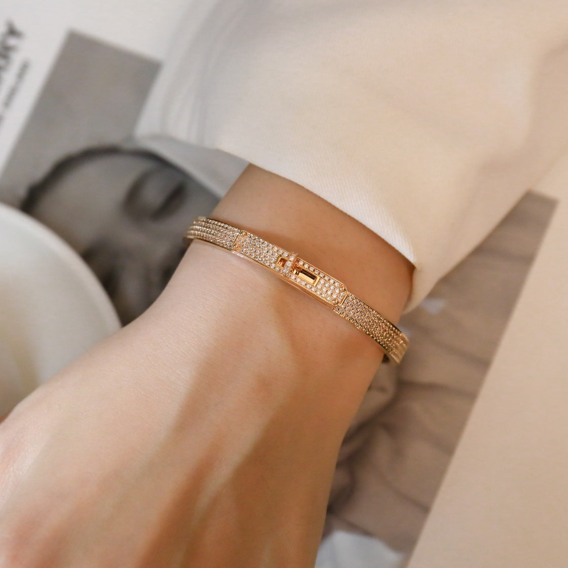 [⭐Miroze]KELLY BRACELET DIAMOND PAVED