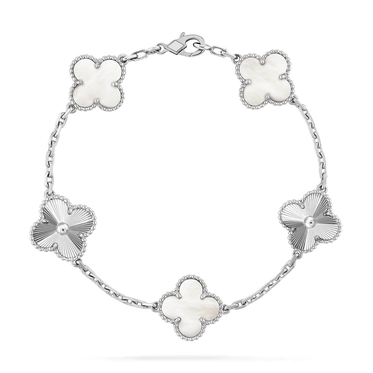 [⭐Miroze]CLOVER WHITE PEARL MOP 5 MOTIF BRACELET COLLECTION